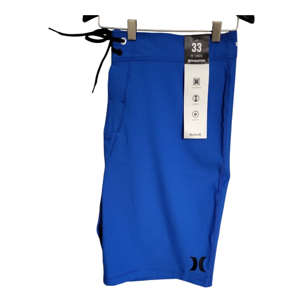 Hurley Men's One and Only Phantom Solid 20" Board Shorts – Signal Blue – Size 33 - Picture 9 of 16